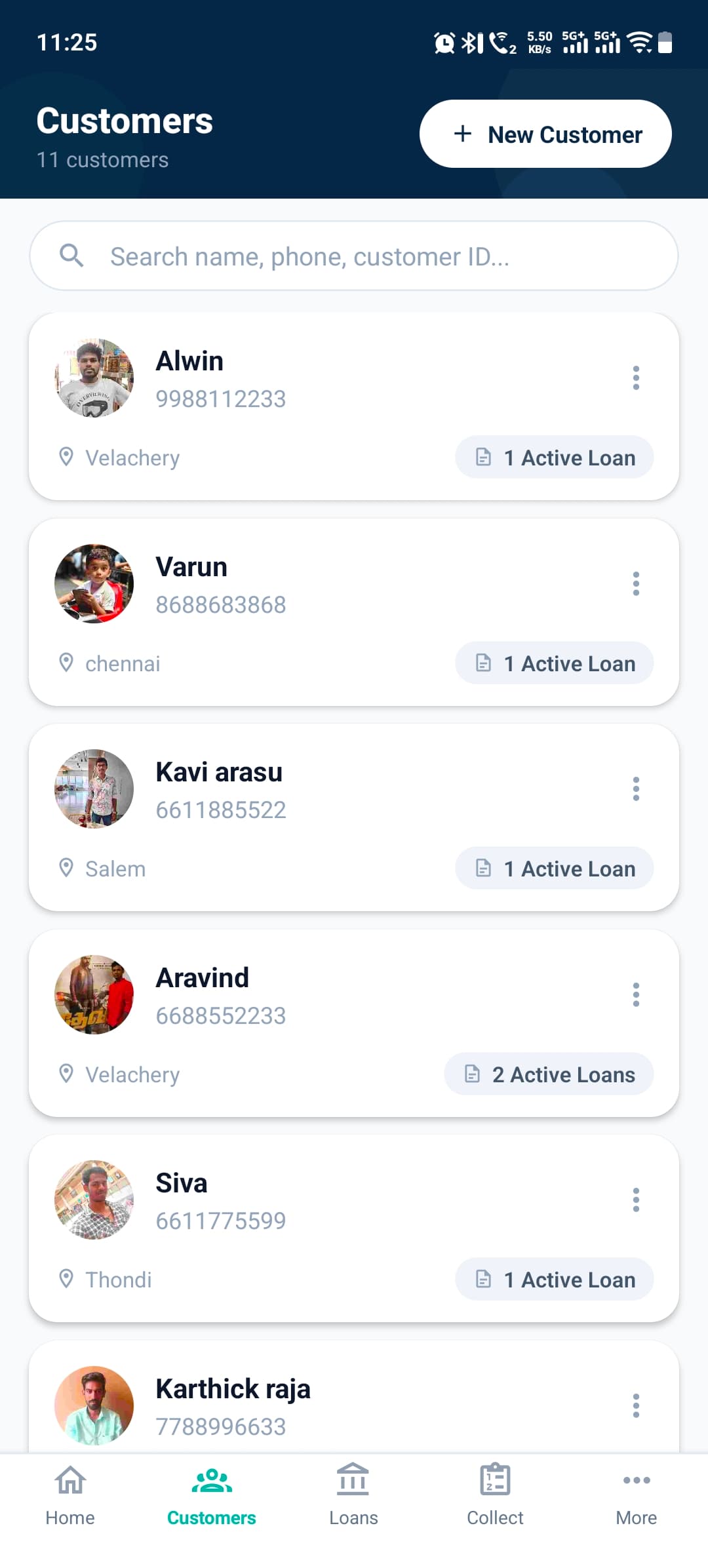 Customer list